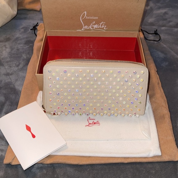 Christian Louboutin Handbags - Christian Louboutin panettone wallet calf empire/spikes beige leather multicolor